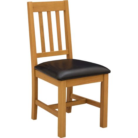 Esszimmerstuhl VENLO 2 pcs Massivholz Eiche Schwarz vidaXL (1/5)