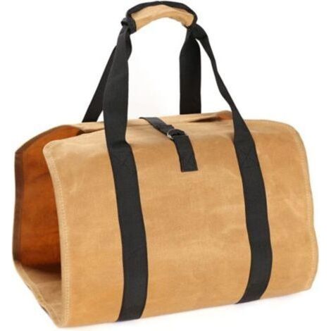 Sac À Bûches Bois De Chauffage en Toile, Panier À Bûches,Sac De Rangement pour Bois De Chauffage, avec Poignées Grande Capacité pour Cheminée Transport De Bois Bûches(9843cm) (1/5)