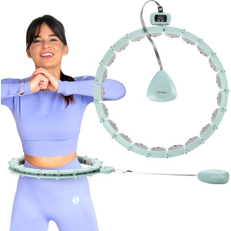 Grüner magnetisch beschwerter Hula Hoop mit Zähler