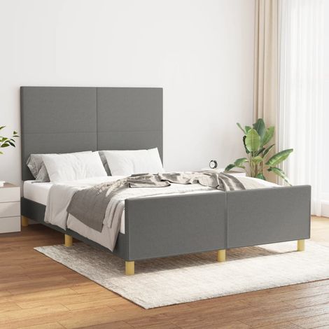 Cadre de lit sans matelas-Structure de lit gris foncé 140x190 cm tissu 790842 (1/5)