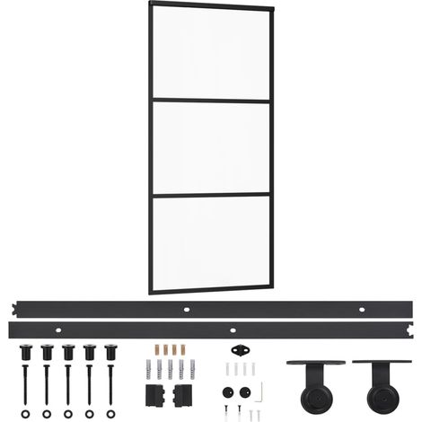 Maison Exclusive - Schiebetür mit Beschlag ESG-Glas & Aluminium 9