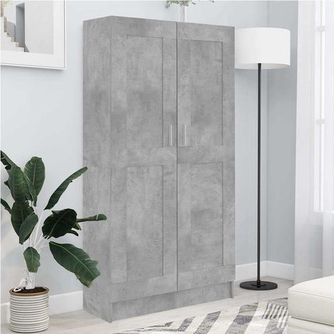 vidaXL Libreria Grigio Cemento 82,5x30,5x150 cm in Legno