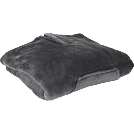 Plaid Déco "Poncho" 130x170cm Gris (1/5)