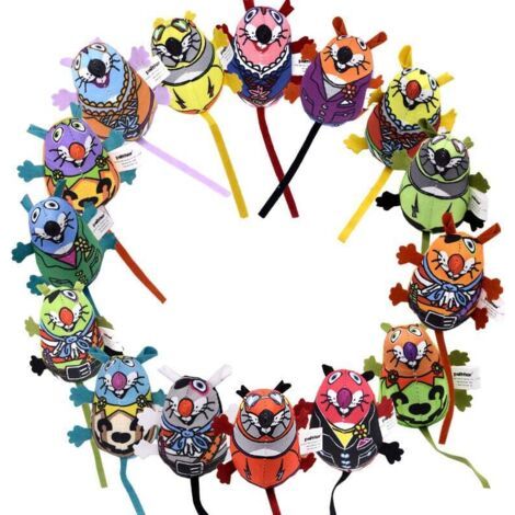 Lot de 5 jouets à mâcher pour chat, jouets en peluche interactifs et mignons pour chat, jouets divertissants pour animal de compagnie, chaton, chat, jeu, mastication, broyage, griffes et nettoyage des (1/4)
