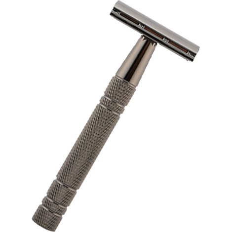 Tondeuse à barbe manuelle 5 lames professionnelle en métal, portable et sécurisée, double lame, noire (1/5)
