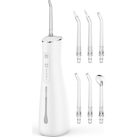 Jet Dentaire Hydropulseur électrique rechargeable sans fil 4 modes 300ML Réservoir d'eau IPX7 étanche pour les voyages et la maison (1/5)