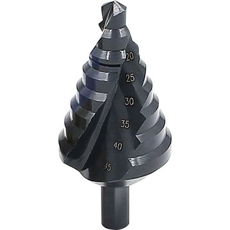 Foret étagé en spirale Nitriding Cutter multi-trous 10 mm-45 mm au total 8 tailles de trous pour la découpe de trous, agrandir, tôle métallique, PCV, travail du bois (1/5)