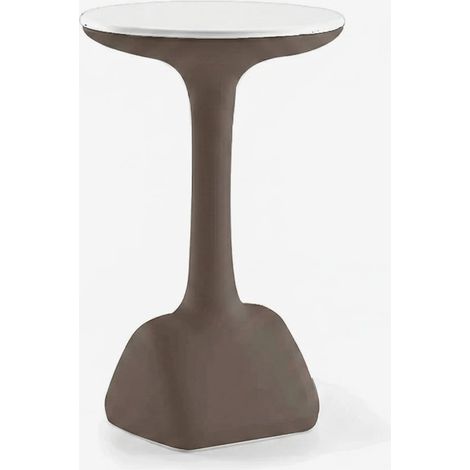 Runder Hochtisch für Barhocker 99cm Polyethylen Design Armillaria T1 - Braun