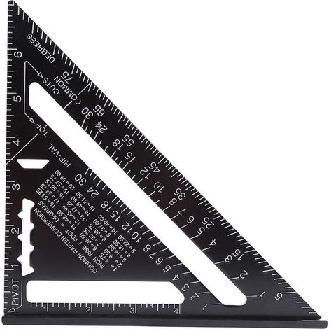 Équerre d'aluminium 7 pouces – Haute précision pour coupes angulaires – Finition noire mate – Système métrique et impérial (1/5)