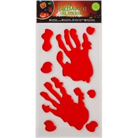 Stickers de fenêtre Halloween en gel - Rouges - Réutilisables - Décoration de vitre - Accessoire d'Halloween