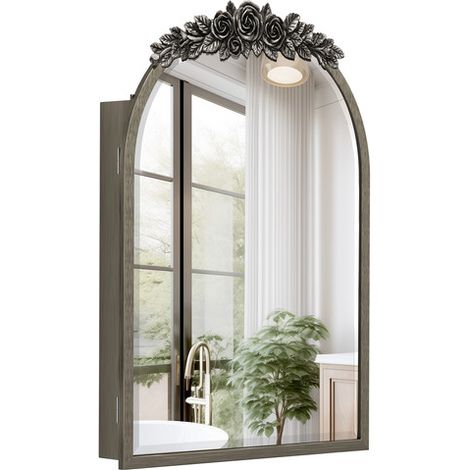 Industrial Style 20x30" Mirror Medicine Cabinet Vintage Bathroom Mirror Cabinet - Brass Gold