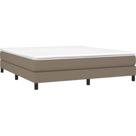 Vidaxl – Cadre de lit à ressorts taupe 180x200 cm – Tissu polyester – Structure robuste avec lattes en contreplaqué – Hauteur 25 cm