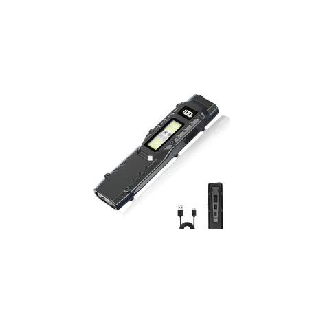 Lampe torche tactique rechargeable, avec 5+4 modes, équipée d'une lumière UV, indice d'étanchéité IPX4, adaptée à un usage quotidien, au camping et aux situations d'urgence. (1/4)