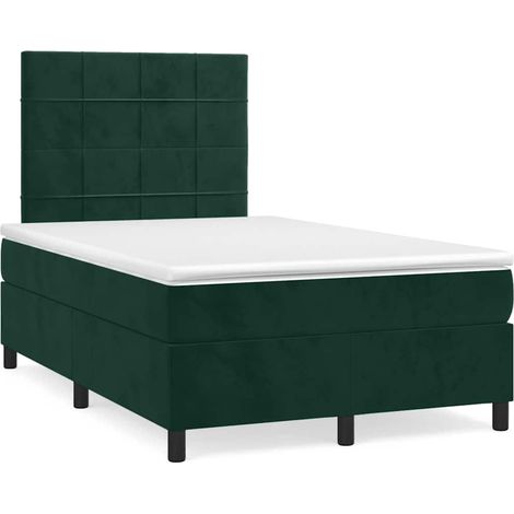 Boxspringbett mit Matratze Dunkelgrün 120x190 cm Samt (1/5)