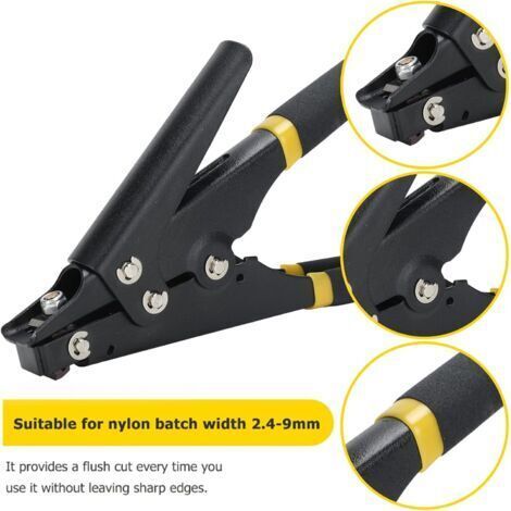 NALOOKAMIC Pince à serrage réglable pour colliers de serrage en nylon, pour la fixation et la coupe, travaux électriques, construction (noir) (1/4)