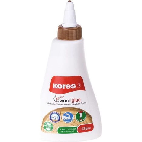 Colle à bois - KORES - XPRESS WOOD-GLUE - 125 ml - Résistante à l'eau - Séchage transparent