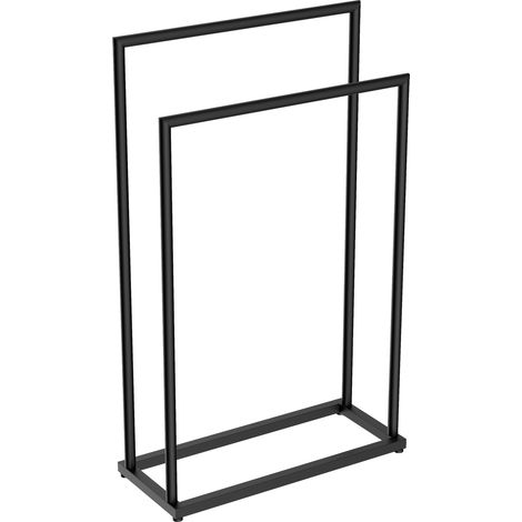 BERNSTEIN - Echelle porte serviette murale Rond Noire mat 49x8x170cm (LxPxH) design acier inox - Série OLA