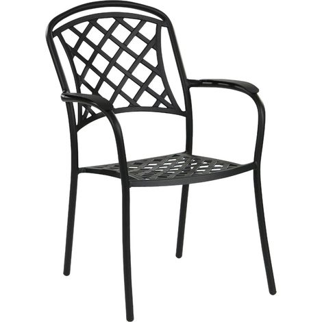 Inko Stapelstuhl Capri Alu-Guss 64x59x91 cm Gartenstuhl stapelbar 2 Farben zur Wahl Bronze