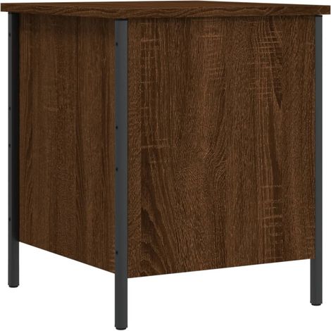 Panca sgabello contenitore 40 x 42,5 x 50 cm pannelli in MDF color rovere marrone DEC024734