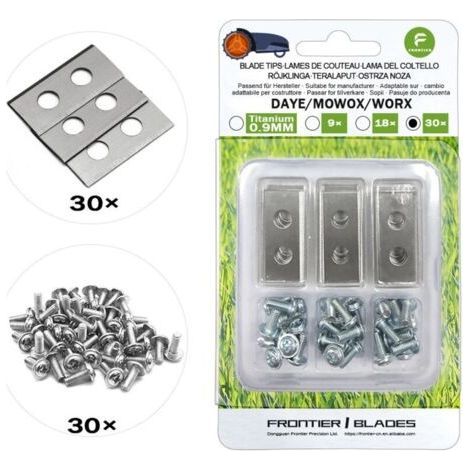 Lames de Rechange pour Robot Tondeuse à Gazon - 30 pièces de Rechange Compatible avec Worx Landroid, LandXcape Modèles avec vis de qualité Premium pour Un fauchage précis,(argent)- (1/5)