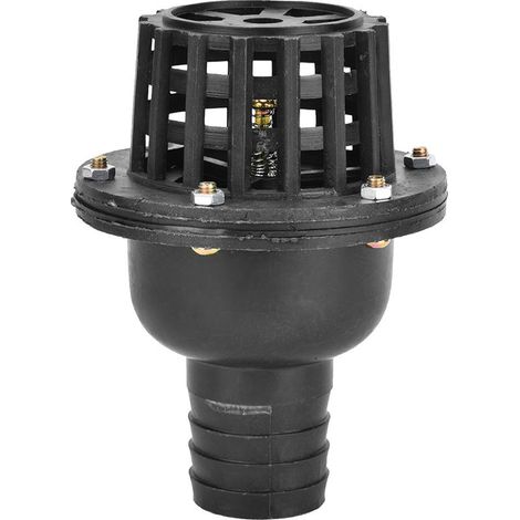 Clapet de pied de pompe à eau en PVC noir, contrôle plat basse pression pour machine à fluide (1,5 pouces). (1/5)