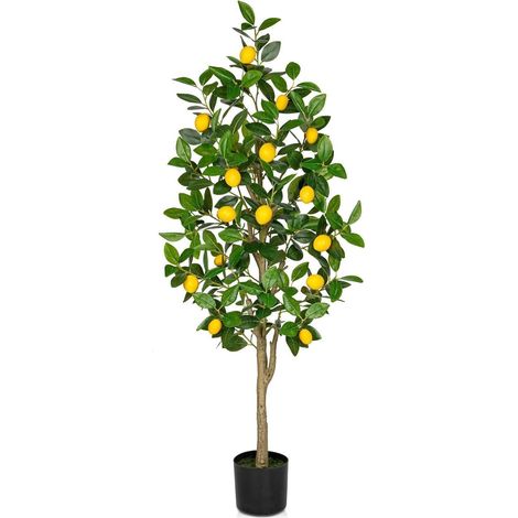 Künstlicher Zitronenbaum 120cm Topf Deko Drinnen (1/5)