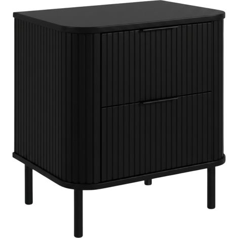 Meuble de salle de bain sur pieds avec tiroirs et pieds métalliques, coloris Noir, poignée noir, pieds noir, 60 x 41,5 x 66,7 cm (1/5)