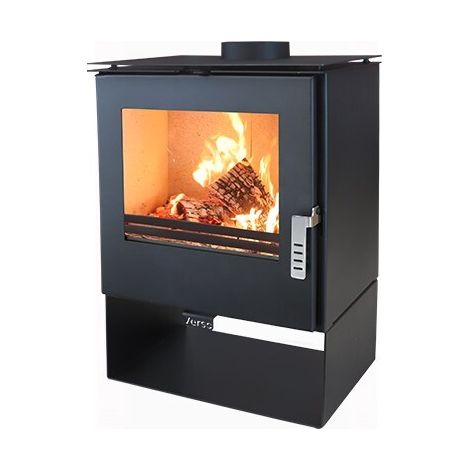 Poêle à bois 7,5 kW – Volume chauffable 100-120 m³ – Rendement 80,2 % – Faibles émissions – Design compact et robuste – Verso