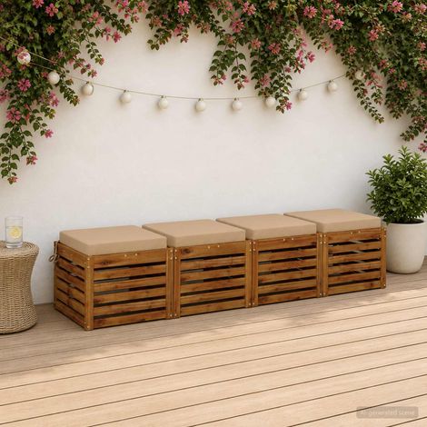 vidaXL 4-Piece Seat Cushions SOEST 4 pcs 100% Polyester Sand (1/5)