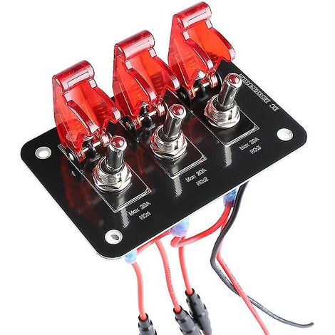 Panneau d'alimentation embarqué universel pour véhicules, panneau de commande 12-24 V avec fusible 20 A (1/4)