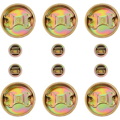 Lot de 12 bouchons de rechange pour fûts d'huile et d'eau de 200 litres, avec joint en fer.-5.85X5.85X1.50CM-Golden (1/4)