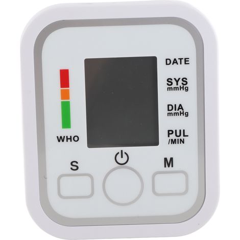 Tensiomètre à domicile - Tensiomètre au bras - Cardiofréquencemètre - Mémoire 99 % - Écran LCD - Blanc (1/5)