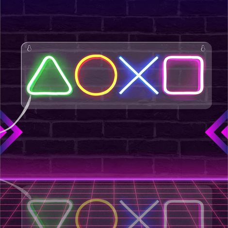 Panneau néon Gamer - USB Gaming - Panneau lumineux LED personnalisé - Panneau néon - Pour cocktail, bar, néon - Acrylique LED - Décoration pour salle de jeux - Pour gamer, streamer, adolescent (1/5)
