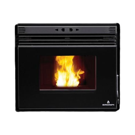 Bronpi – Insert à granules ventilé NEVA 9.5 kW – Puissance 9.5 kW – Volume de chauffe 238 m3 – Évacuation des fumées 80 mm – Classe énergétique A+