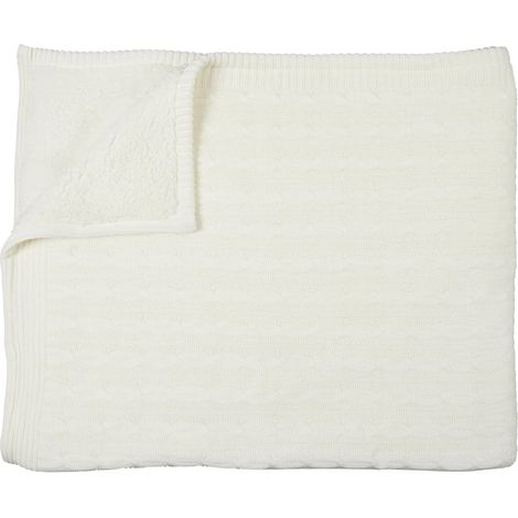 Plaid 120x150cmm Torsadé Crème et Sherpa (1/5)