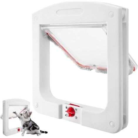 Chatière 24x20x3 cm avec serrure 4 voies, installation facile, porte sécurisée pour chat, compatible intérieur/extérieur, b (1/5)