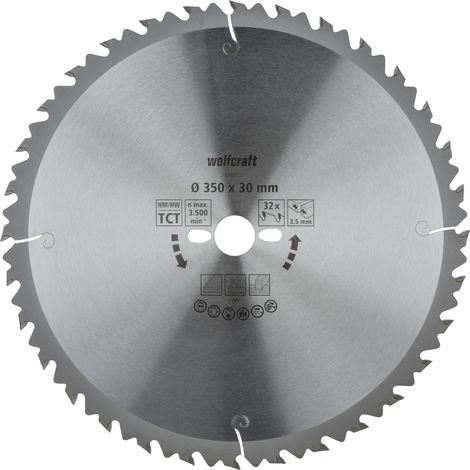 wolfcraft Lama per seghe circolari da banco TCT, serie verde I 6666000 I Tagli rapidi, medio/grossi