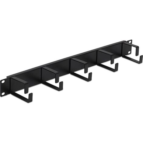 Waytex 37347 Gestione cavi 5 anelli metallici 19" nero 1U (1/4)