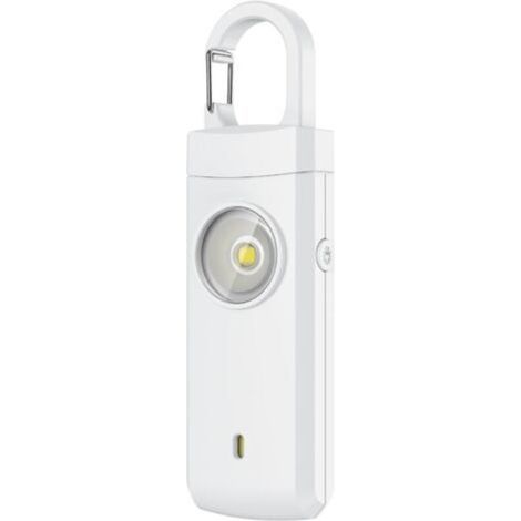Alarme personnelle rechargeable - Cadeau de Noël et d'anniversaire pour femmes, étudiantes, adolescentes et seniors, sirène, blanche