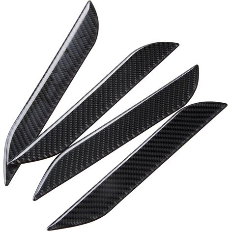 (Modèle S) Ensemble de 4 autocollants pour poignées de porte de voiture, revêtement anti-rayures en fibre de carbone véritable, garniture extérieure flexible compatible avec le modèle Tesla. (1/5)