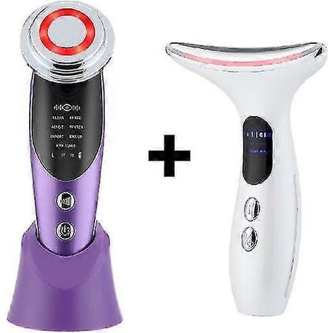 7-in-1 Rf&ems Gesichtsmassagegerät mit Lifting- und Schönheitsfunktion, LED-Gesichts- und Hautbeleuchtung + 3 Farben, LED-Gesichts- und Nackenmassagegerät, Photonentherapie, Wärme, Faltenreduzierung – (1/5)