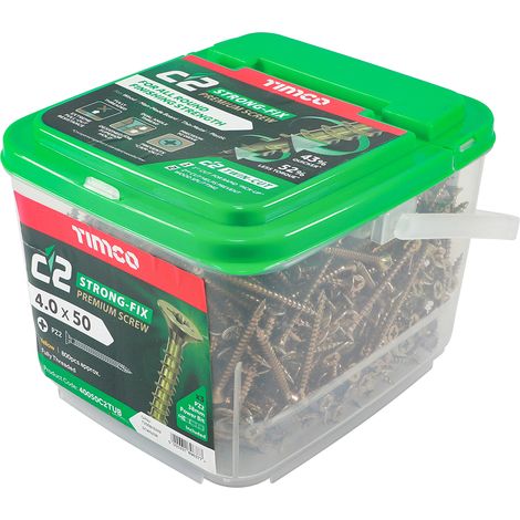 TIMco 4.0 x 50mm Classic C2 Wood Screw Tub Qty 800 (1/3)