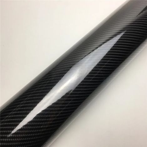 Film vinyle adhésif brillant en fibre de carbone noir carbone 6D (152 x 10 cm) pour voiture, ordinateur portable ou moto. (1/4)