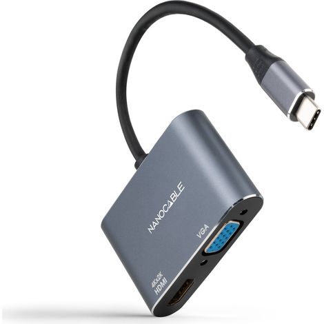 Usb-c konverter A Hdmi/vga 4k Grau Nanocable 10.16.4303 (1/2)