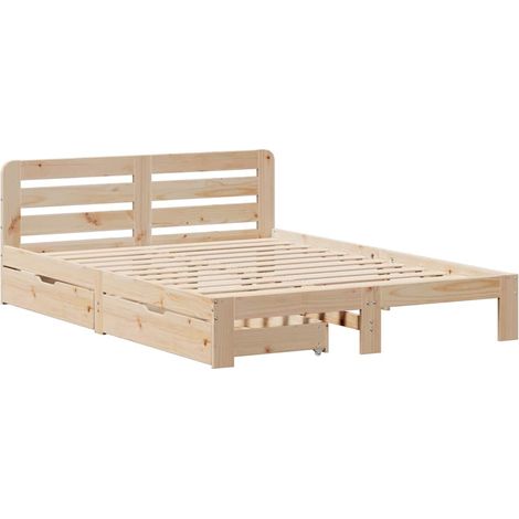 Cadre de lit sans matelas 135x190 cm bois de pin massif vidaXL (1/5)