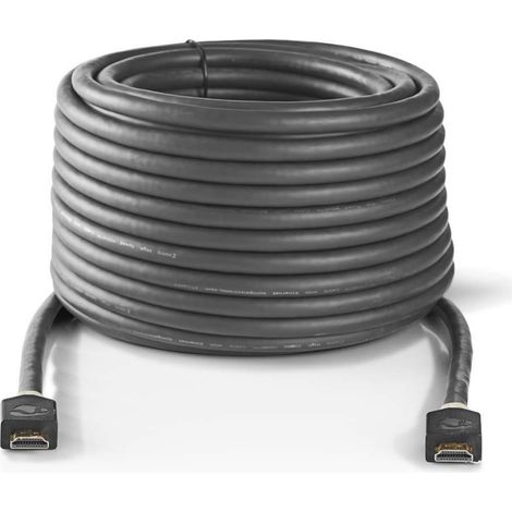 Cavo hdmi ad alta velocita con ethernet connettore hdmi connettore hdmi 4k30hz arc 102 gbps 200 m rotondo pvc antracite scatola con finestra (1/5)