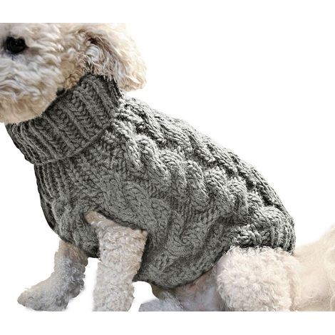 Pull gris pour chien, taille L, une pièce, vêtement d'automne/hiver pour animaux de compagnie, vêtement chaud universel pour chien. (1/5)