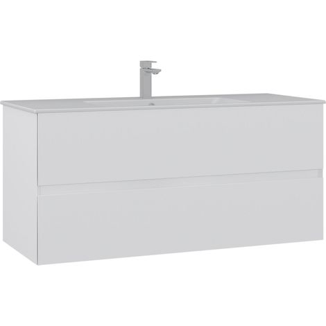 Meuble Vasque "Nest 121 v2" - 121 x 51 x 55 cm - Matte White (1/3)