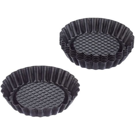 Klassische Mini-Törtchen (6 Stück), 10 cm Törtchenform, kleine Törtchenform, antihaftbeschichtete Törtchenform (1/4)
