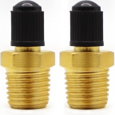 1/4 NPT Cuivre Pur Valve de Réservoir Noyau D'air de Haute Qualité, D'air en laiton Schrader, Laiton Valves De Compresseur Schrader pour Voiture Auto Pneu (2 Pièces)